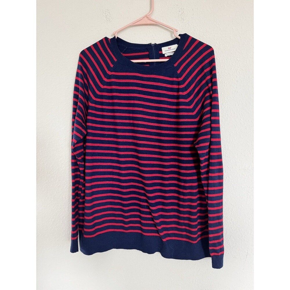Vineyard Vines Cashmere Blend Striped Sweater Size Large Cozy Comfort Top Preppy